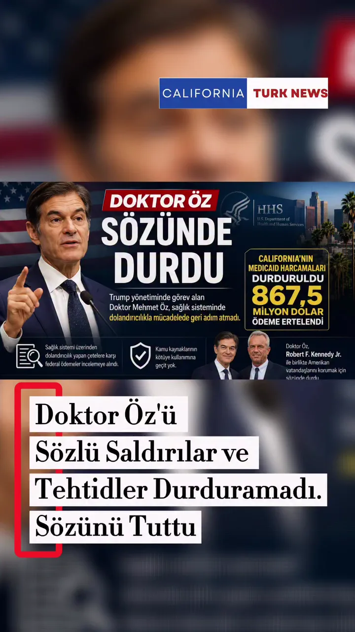 Doktor Mehmet Öz ve California Medicaid ödemesine ilişkin haber kapağı